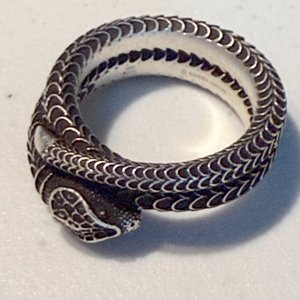 GUCCI Silver 925 Snake Ring 577294 J8400 - Picture 9 of 15